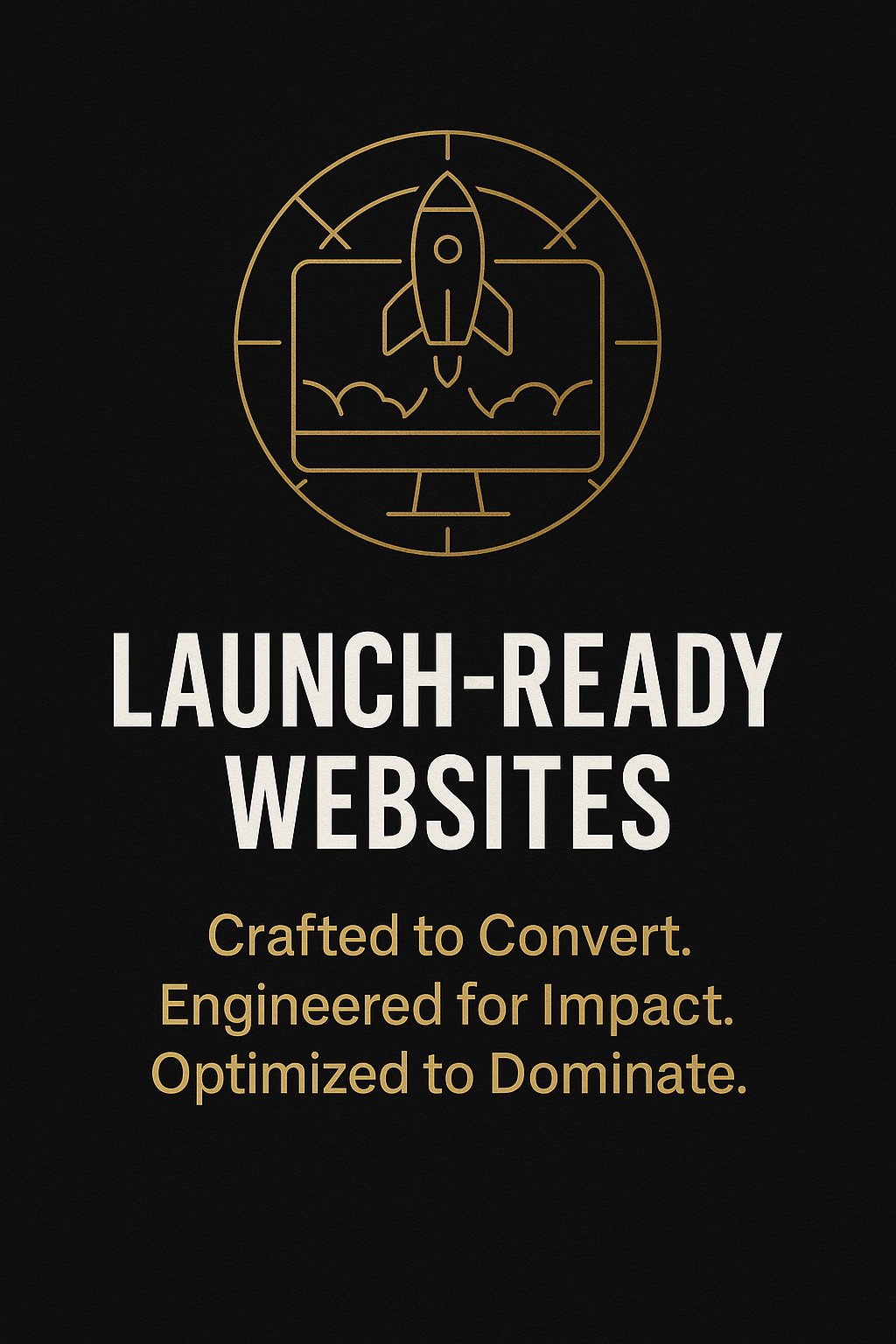Launch-Ready Websites graphic – Websites built to convert, engineered for impact, and optimized to dominate local markets